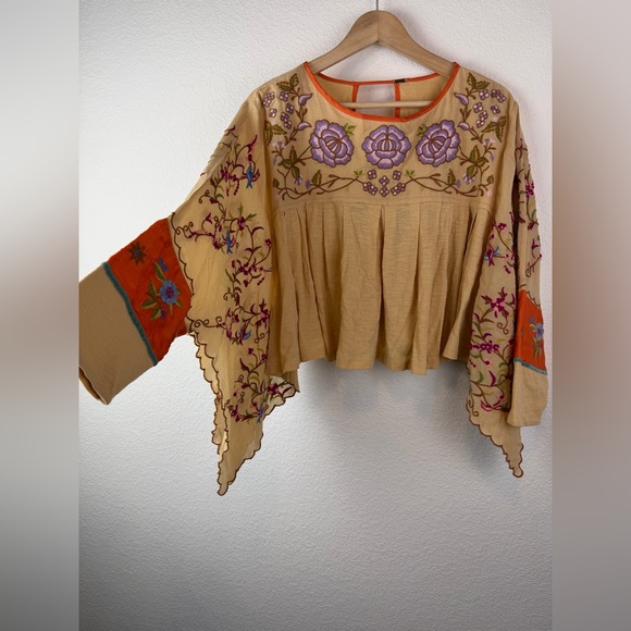 Free People Waiting On A Sunny Day Embroidered Bohemian Top - Picture 2 of 8
